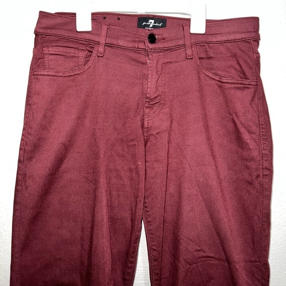 7 For All Mankind Live Sport Slimmy Burgundy Red Jeans Women Size 33 - Picture 2 of 7